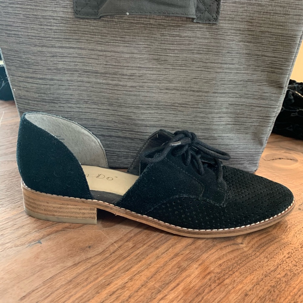 Black suede shoes